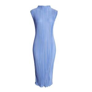 Rails Wakely Midi Dress Plisse Blue Jewel Sleeveless Women - XS